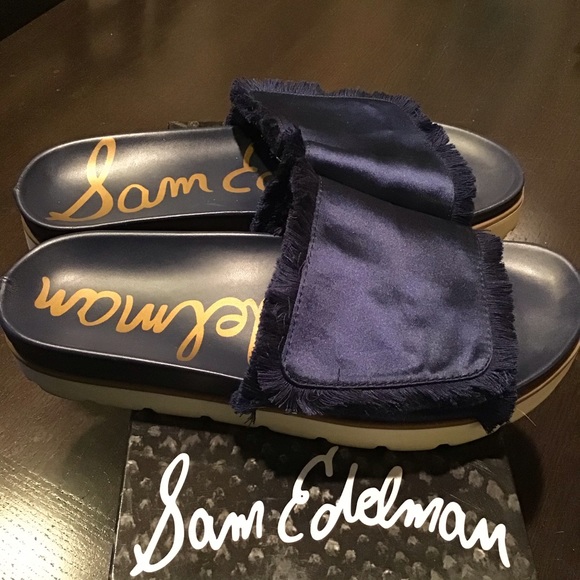 COPY - Sam Edelman mares slides dark blue EUC - Picture 2 of 10